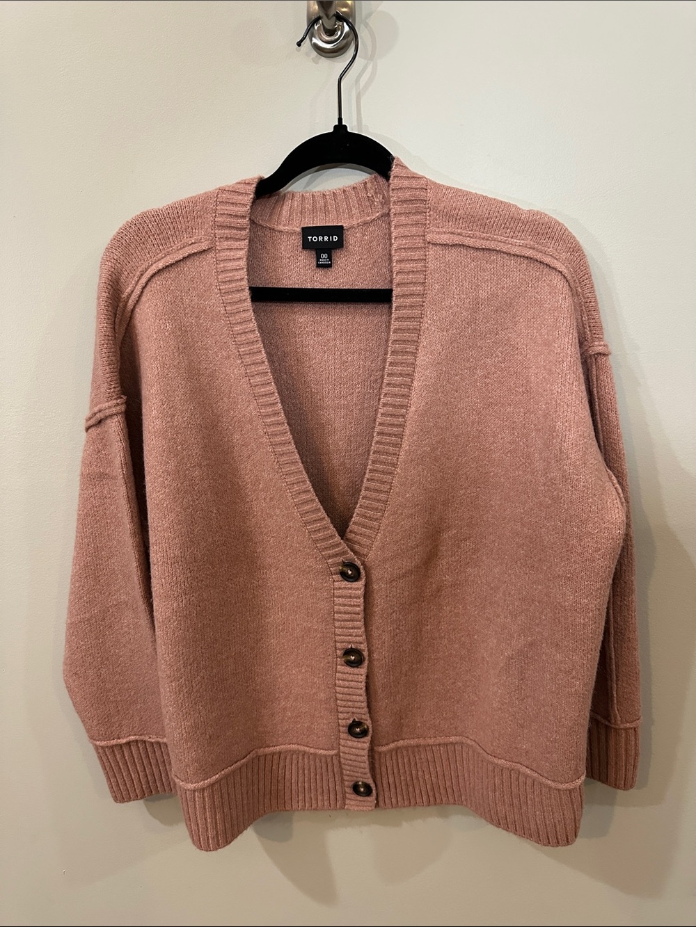Torrid Dusty Rose Button-Front Cardigan, Size 00 (Plus)